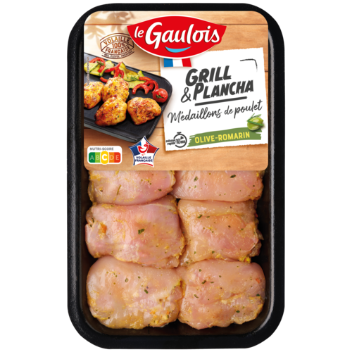 Médaillons de haut de cuisse de poulet Olives Romarin 300g Le Gaulois